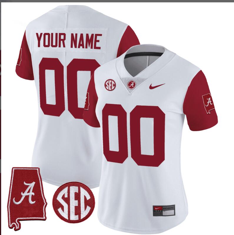 Men Alabama Crimson Tide Vapor Limited white Custom 2024 Nike NCAA Jersey 7->customized nfl jersey->Custom Jersey